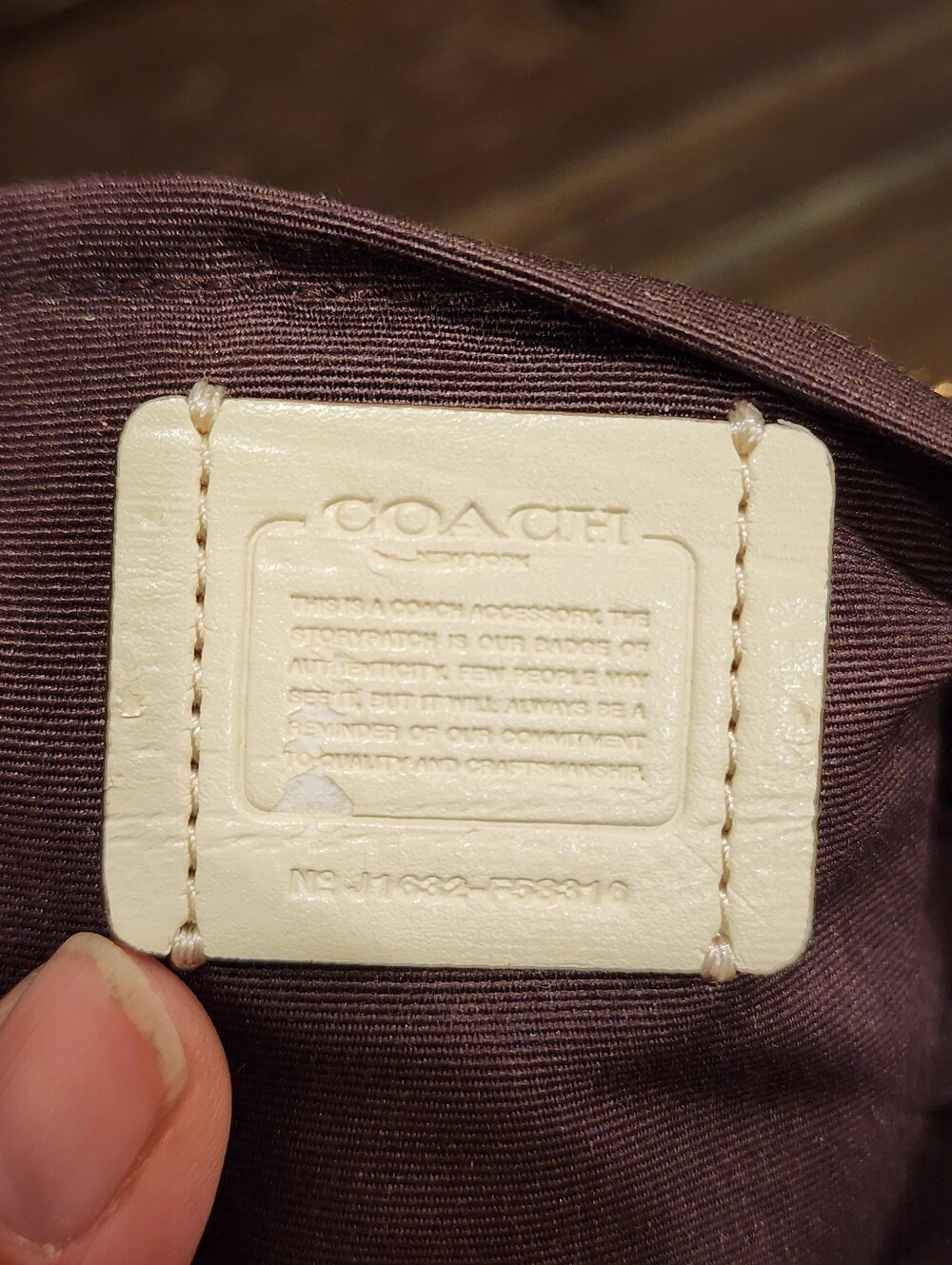 Coach Signature Tan Crossbody Bag with White Trim - Picture 8 of 16